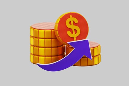 Preview: Rising coin stack chart