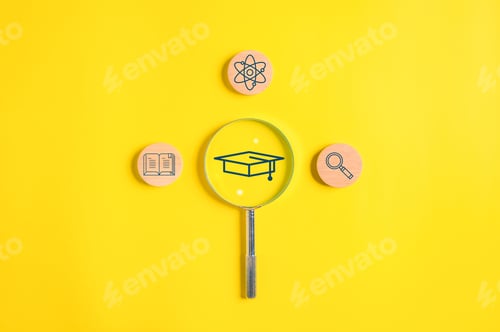 Preview: education icon and graduate cap concept. person graduation icon. High quality photo