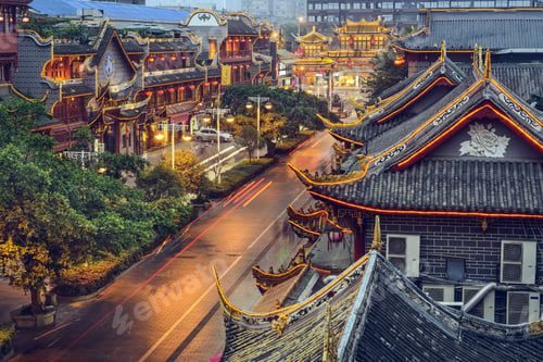 Preview: Chengdu, China At Traditional Qintai Road District.