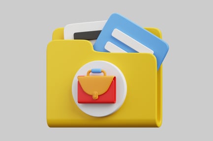 Vorschau: Ordner mit Visitenkarten und Aktentasche