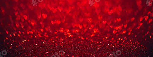 Preview: Valentine's day background with hearts bokeh