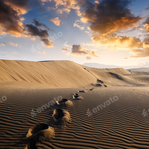Preview: Footprints on sand in the desert