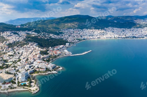 Preview: Panoramic aerial view of Kavala, Greece.