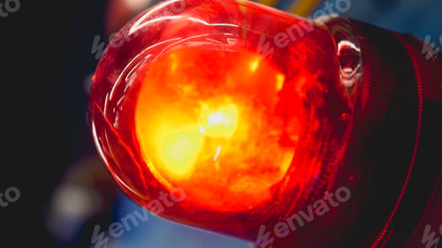 Preview: Closeup toned image of red fire alarm light