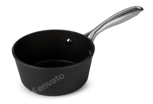 Preview: New black stew pan isolated on white