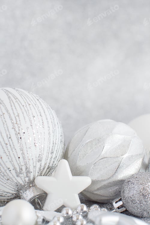 Preview: Silver Christmas decorations