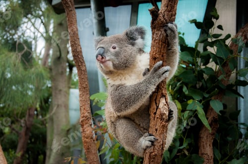 Preview: A cute koala sitting on the tree. Australian wildlife