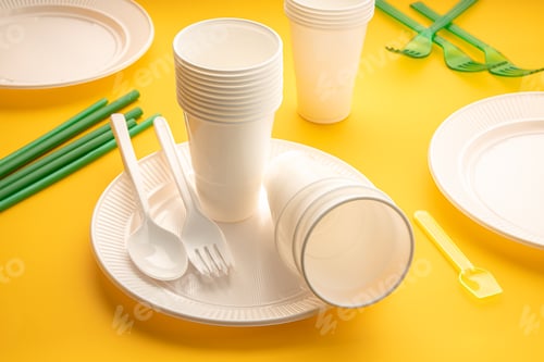 Preview: Disposable plastic dishware waste