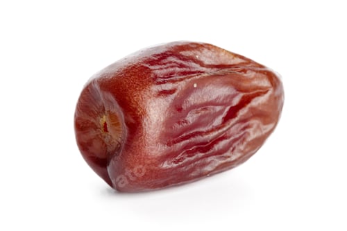 Preview: Fresh date fruit on a white background showing its natural color and texture for food lovers
