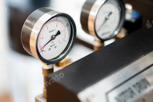 Preview: Close-up of Industrial Pressure Gauges