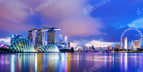 Preview: Singapore Cityscape During Sunset