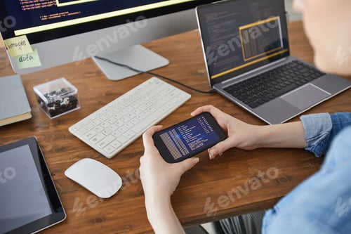 Preview: Female IT Developer at Workplace Close Up