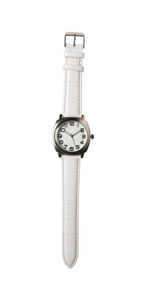 Preview: White leather strap watch