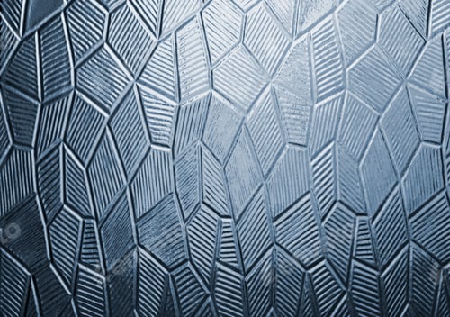 Visualização: Vidro com padrão abstrato decorativo