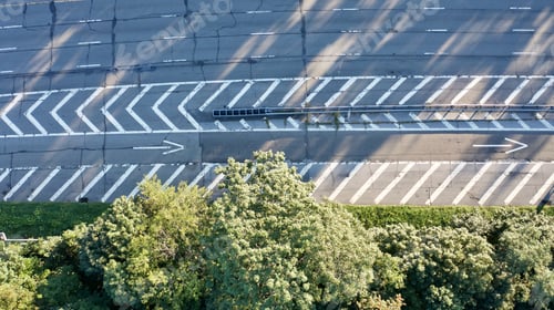 Preview: Aerial shot over a road in Bay Shore, Long Island, New York, the US on a sunny day