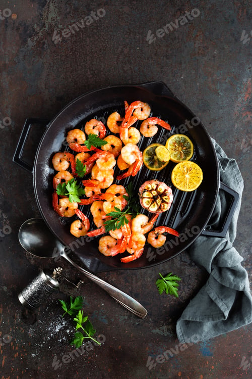 Preview: Prawns roasted on grill