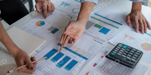 Preview: Close up Business people meeting to discuss the situation on the market. Business Financial Concept
