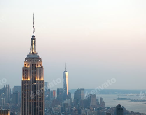 Preview: Empire State Building and Manhattan Cityscape at Dusk