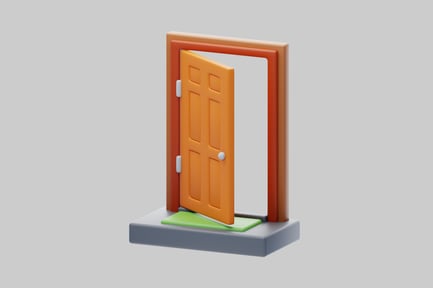 Preview: Open door with welcome mat