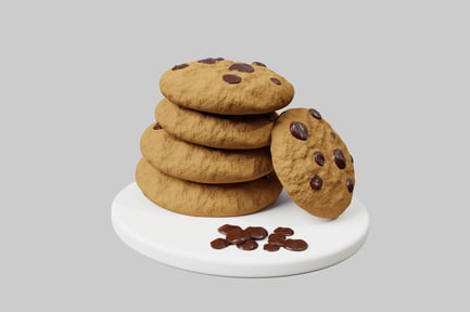Preview: Chocolate chip cookies stack on plate