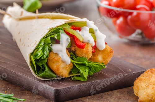 Preview: Tortilla with breaded chicken