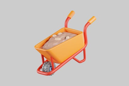 Preview: Cartoonish wheelbarrow with load