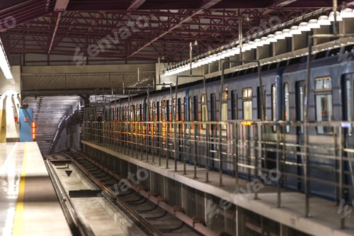 Preview: Underground train station with a view of tunnel entrance