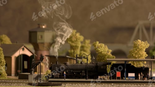 Preview: Model of steam locomotive carries the freight.