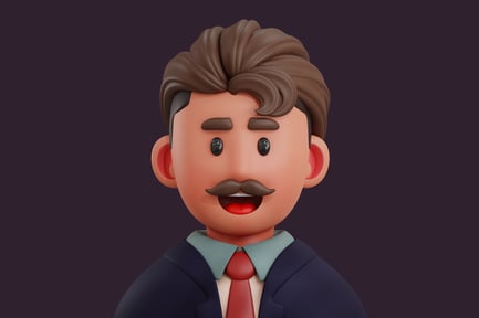 Preview: Portrait of a cartoon man with distinctive features