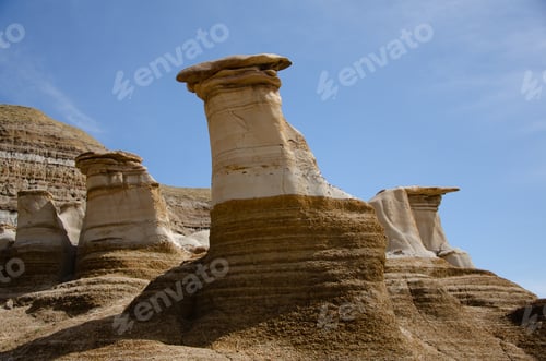 Preview: Unique Hoodoos Trail sandstone pillars in Drumheller, Canada