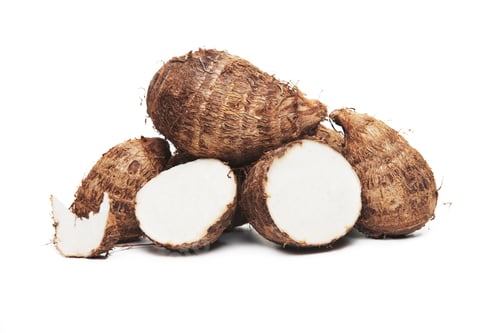 Preview: Fresh taro roots with cut sections exposed