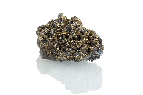 Preview: macro stone mineral Quartz pyrite on a white background