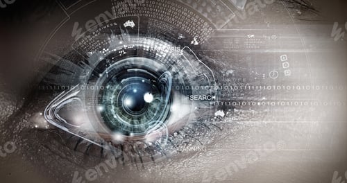 Preview: Close Up Of Woman Eye In Process Of Scanning