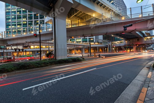 Preview: Modern architecture. Elevated Highways and skyscrapers in Tokyo