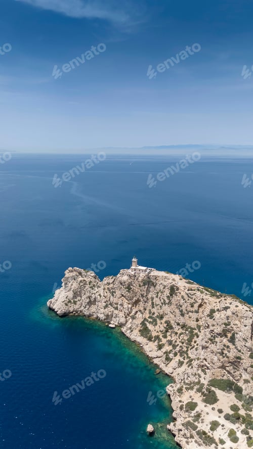 Preview: Lighthouse stand out next to archaeological site of Heraion, Loutraki, Greece