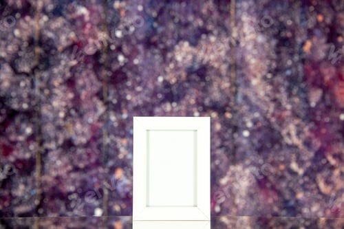 Preview: front view white picture frame on bright purple background gift present portrait shoot picture
