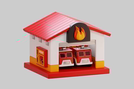 Preview: Fire Station With Two Fire Engines