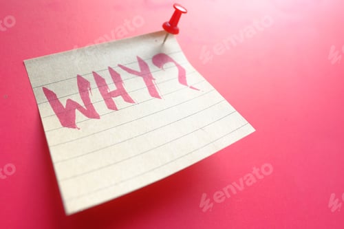 Preview: A Thoughtful Inquiry A Colorful Sticky Note Prompting the Question Why for Deeper Reflection