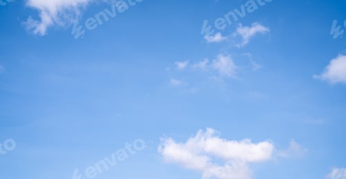 Preview: Beautiful blue sky and white cumulus clouds abstract background. Cloudscape background. Blue sky