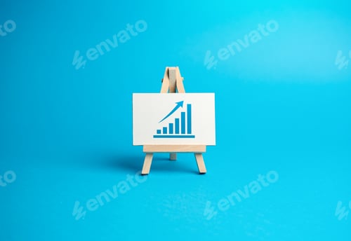 Preview: Easel with a up trend graph.