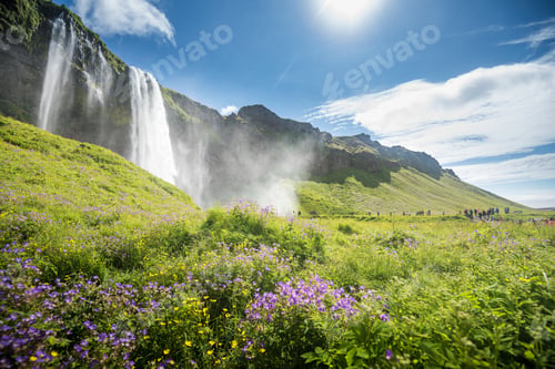 Preview: Seljalandsfoss waterfall in Iceland in Summer
