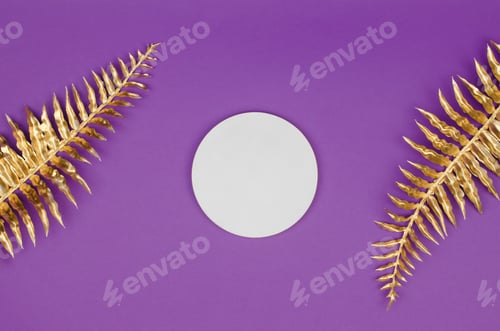 Preview: Empty stand for packing. White round podium for advertising cosmetic products