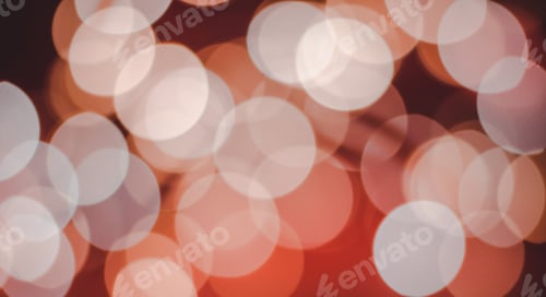 Preview: Banner photo bokeh of white and yellow lights on a red background