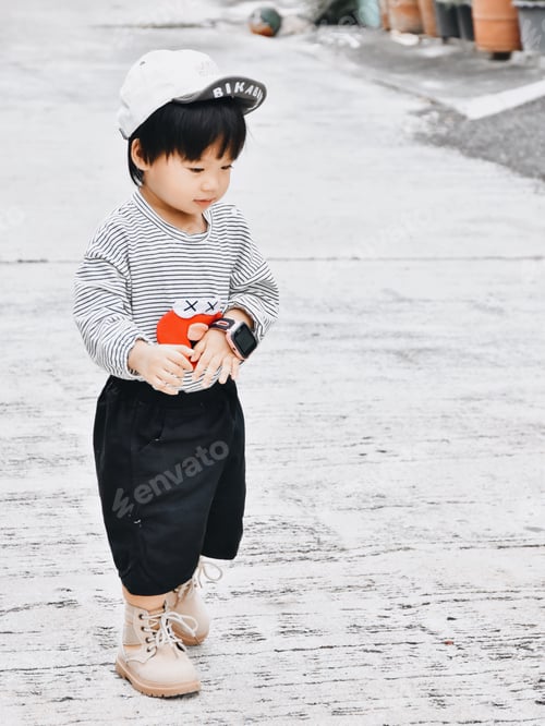 Preview: Cute Boy playing in the park, Sweet Little baby boy enjoying