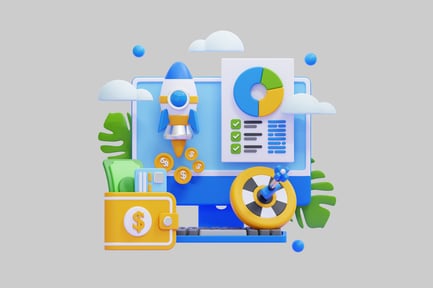 Aperçu: Art conceptuel d'une start-up à succès financier