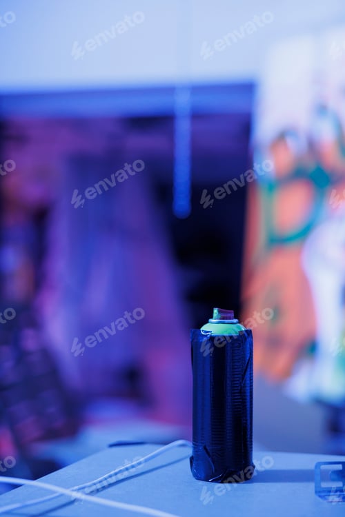 Preview: Aerosols cans used for graffiti artwork on rusty walls