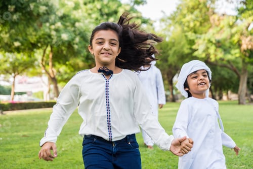 Preview: Happy arabian family in a park