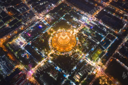 Preview: Phra Pathom Chedi temple. The buddhist pagoda, urban city of Nakhon Pathom, Thailand