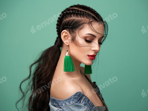 Preview: Portrait beautiful woman with jewelry