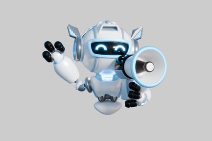 Aperçu: Joli robot avec personnage mégaphone